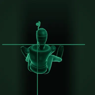 Two-Stick Setup Routine: the model golfer in position